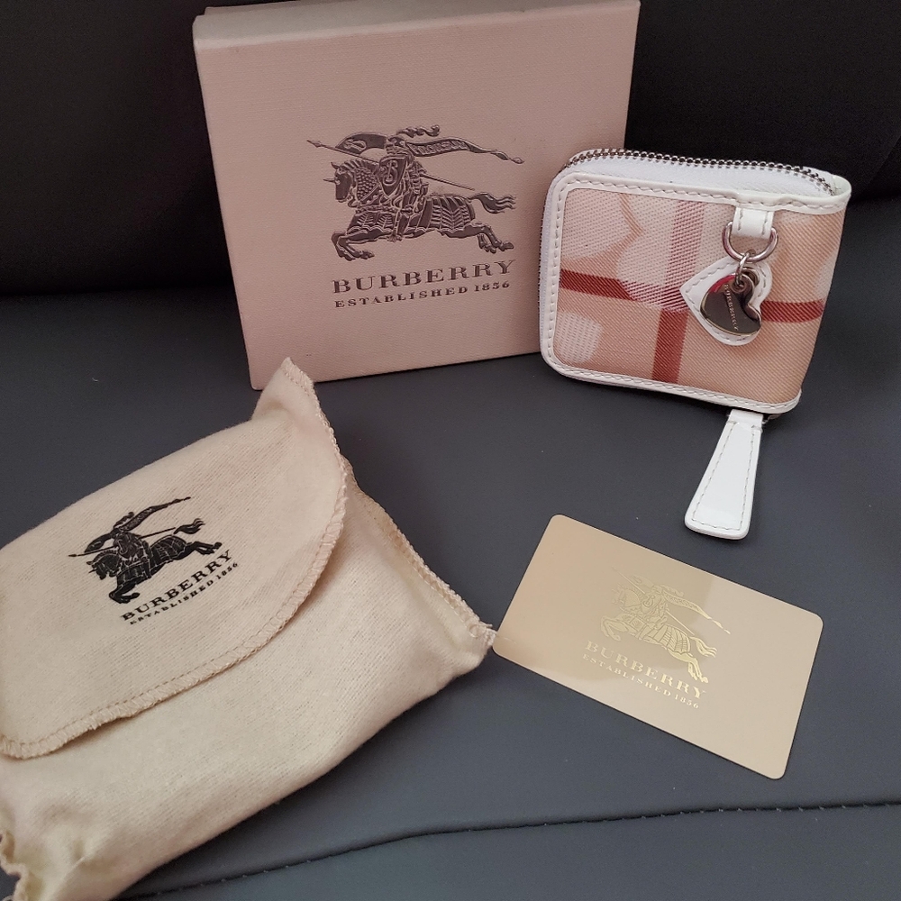 Vintage Burberry Nova Check Hearts Coin Purse